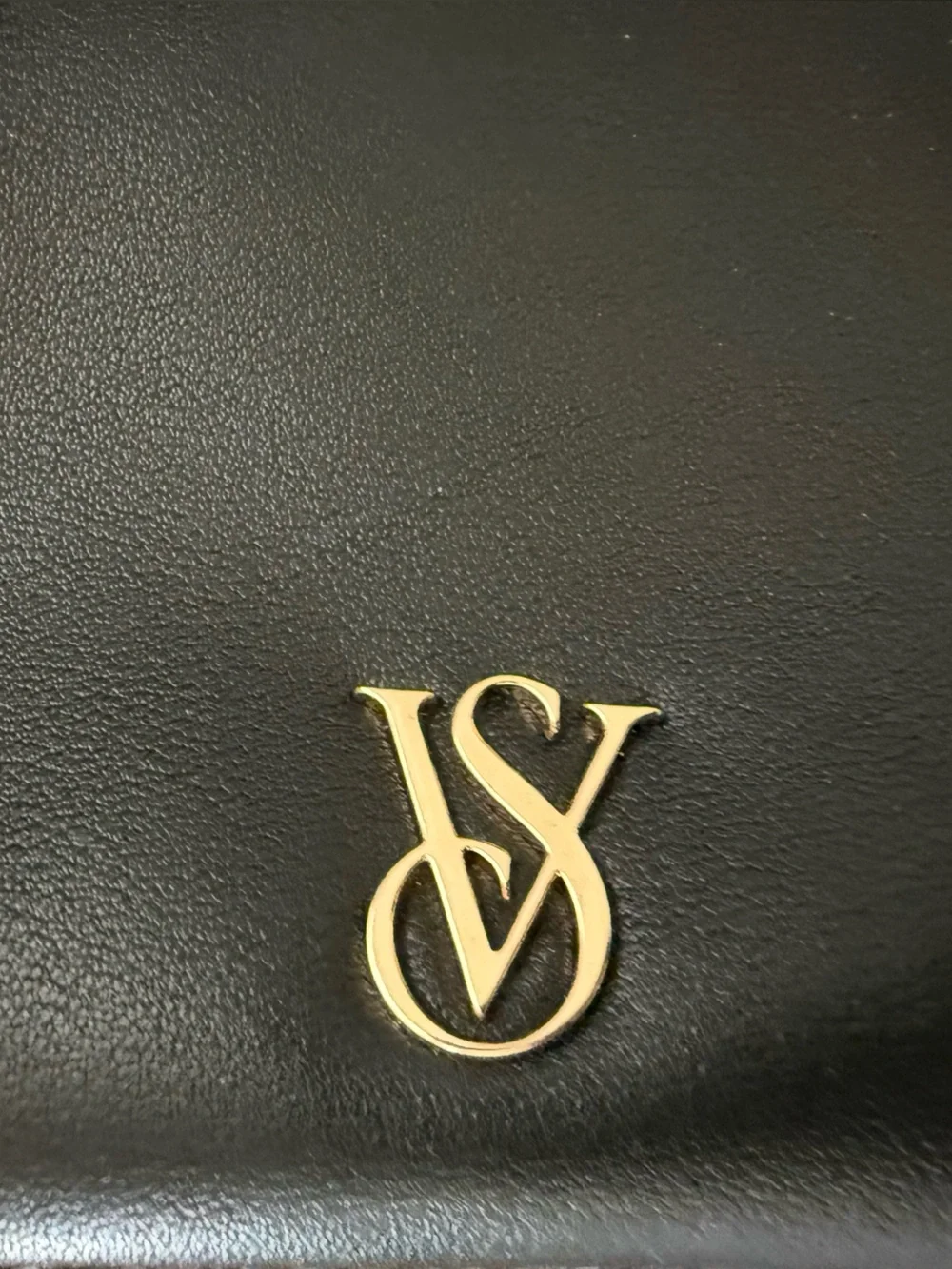 VS Classic Black Faux Leather Tote with Wide Strap